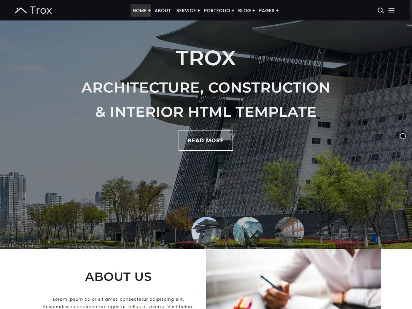 Trox - Architecture Landing Page
